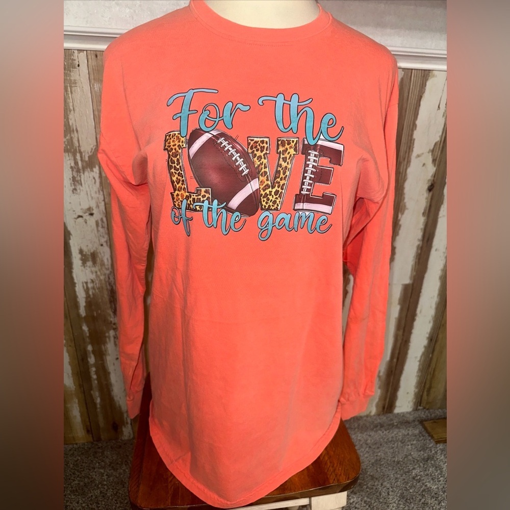 NEW Comfort Colors Football long sleeve t shirt NWT size large
